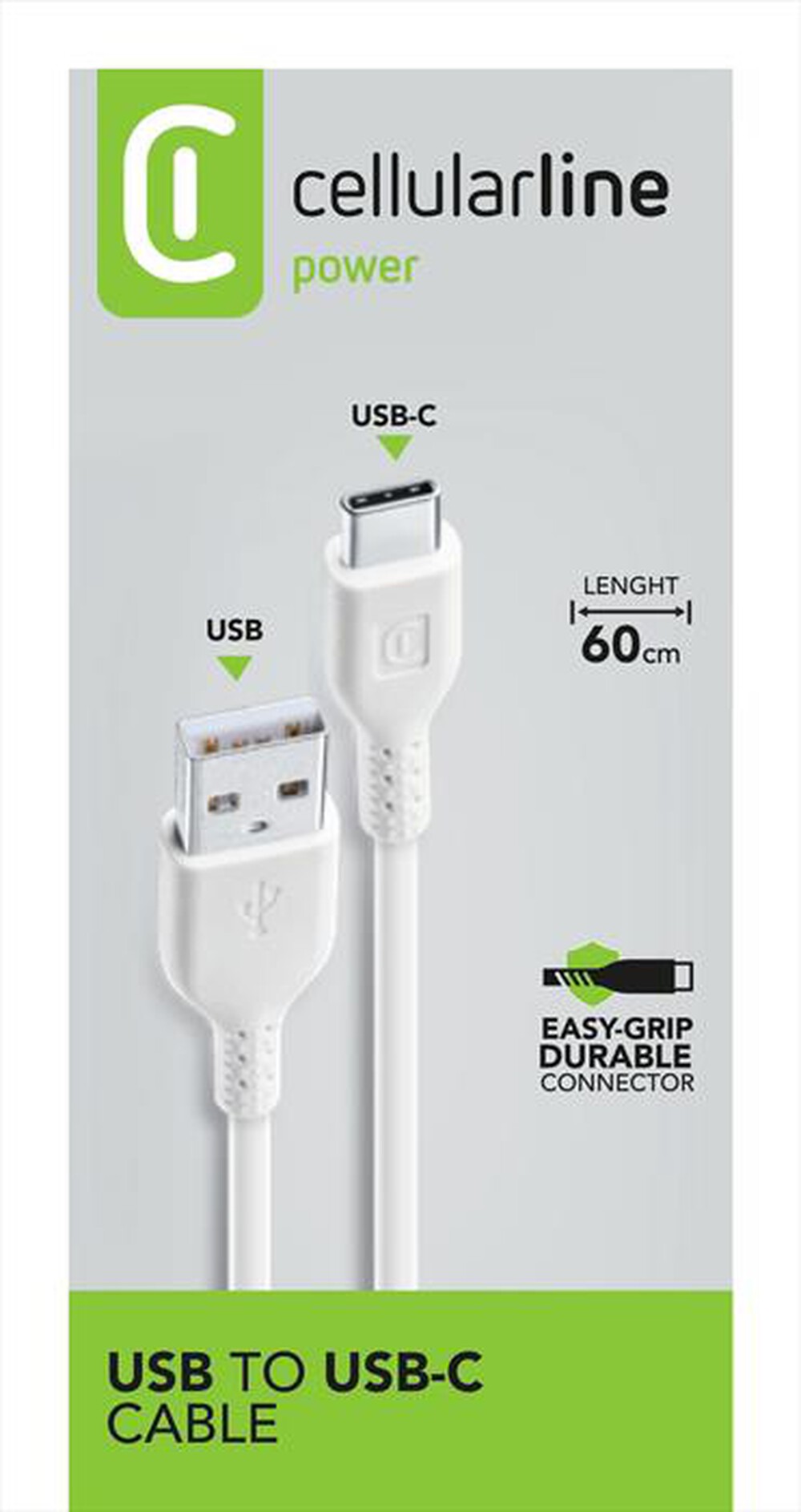Immagine del prodotto CELLULARLINE - USBDATA06USBCW Cavo Dati USB-60 cm-Bianco