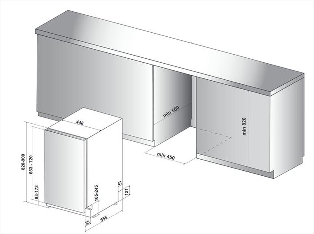 "WHIRLPOOL - Lavastoviglie incasso WSIO 3T223 PCE X Classe E"