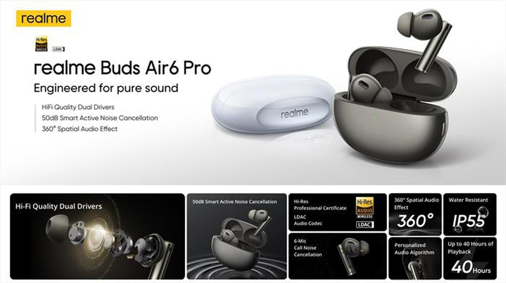 Immagine del prodotto REALME - BUDS AIR 6 PRO WIRELESS EAR BUDS-Silver Blue
