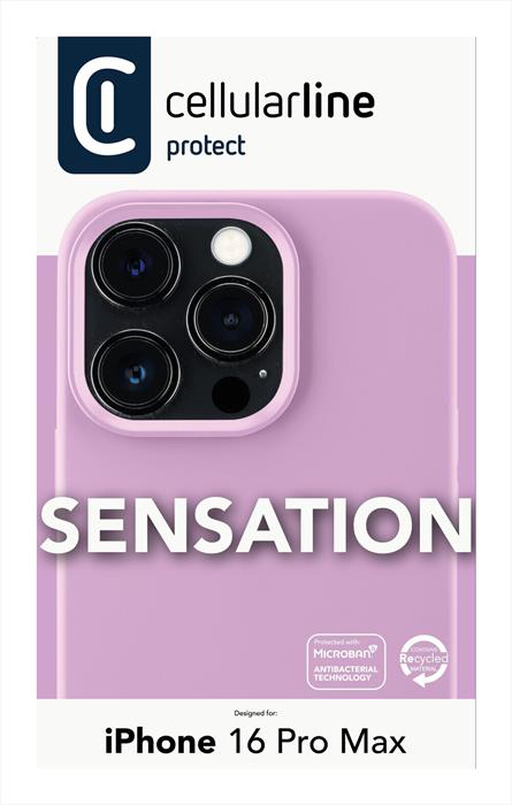 "CELLULARLINE - Cover case SENSATION per iPhone 16 Pro Max-Pink"