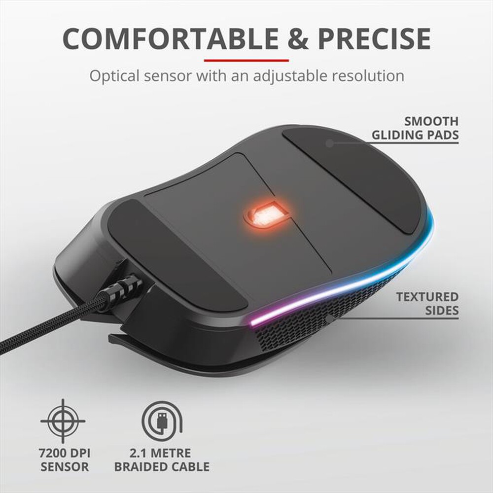 "TRUST - GXT 922 YBAR GAMING MOUSE-Black"