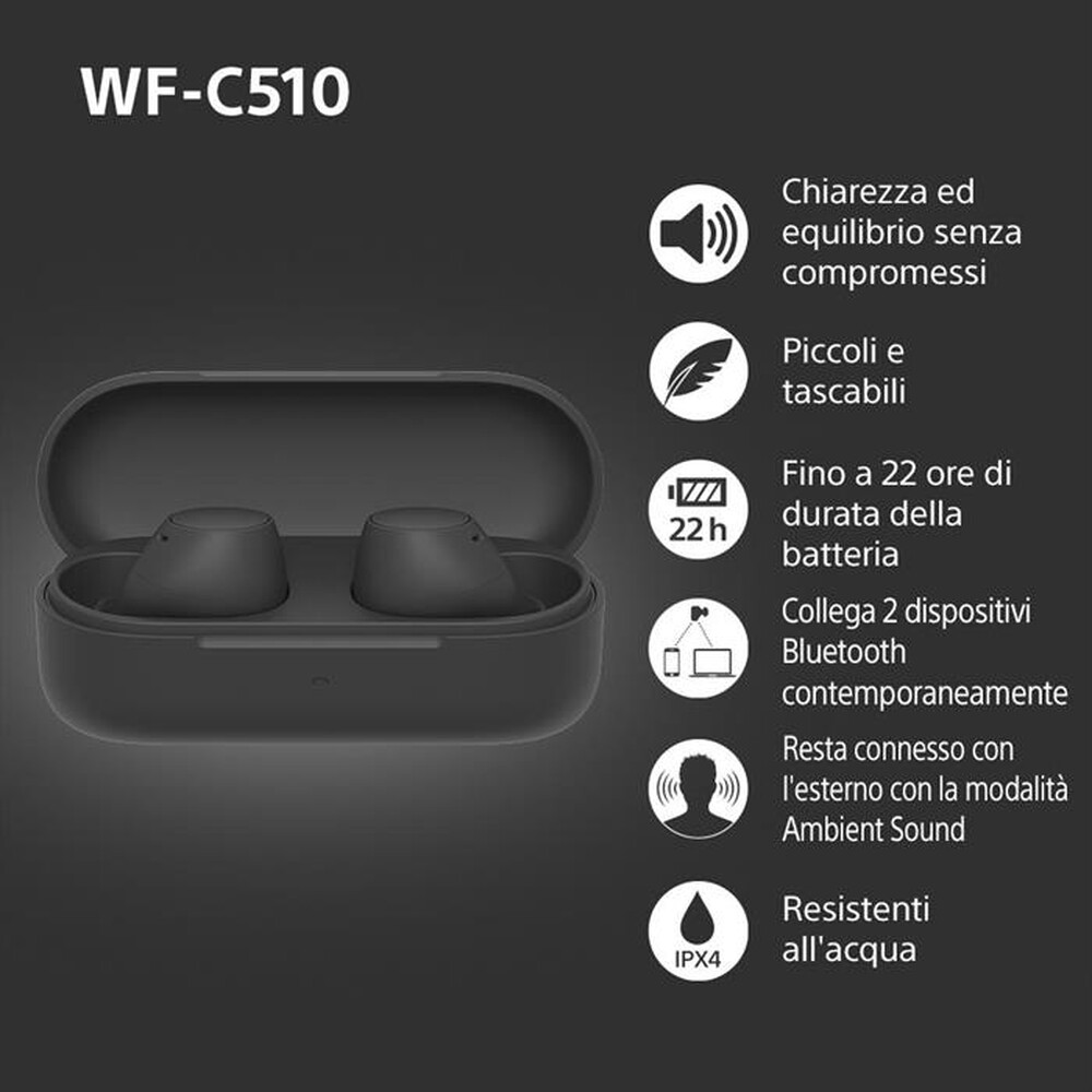 Immagine del prodotto SONY - Auricolari Bluetooth WFC510B.CE7-Nero