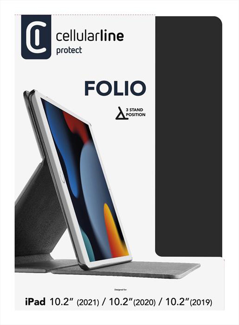 Immagine del prodotto CELLULARLINE - FOLIOIPAD102K Custodia 3 Stand per iPad 10.2(2019)-Nero