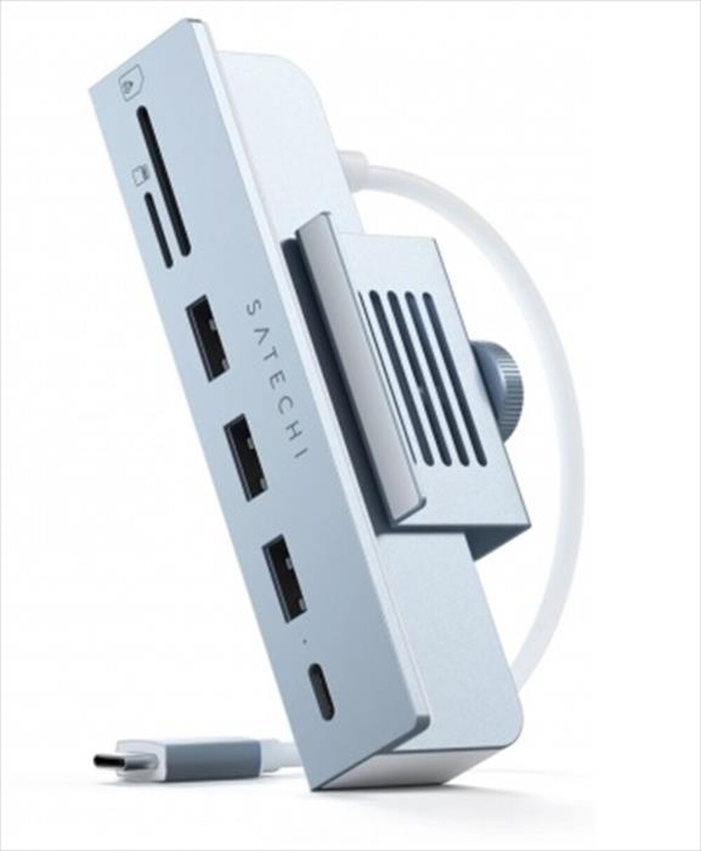 "SATECHI - HUB USB-C CON MORSETTO PER IMAC 24-Blu"