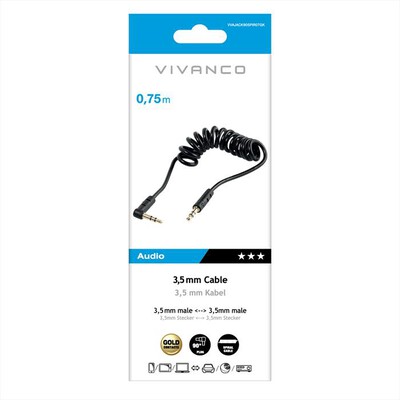 SBS - Audio cavo spiral cavo 3.5mm plug<->3.5mm plug-Nero