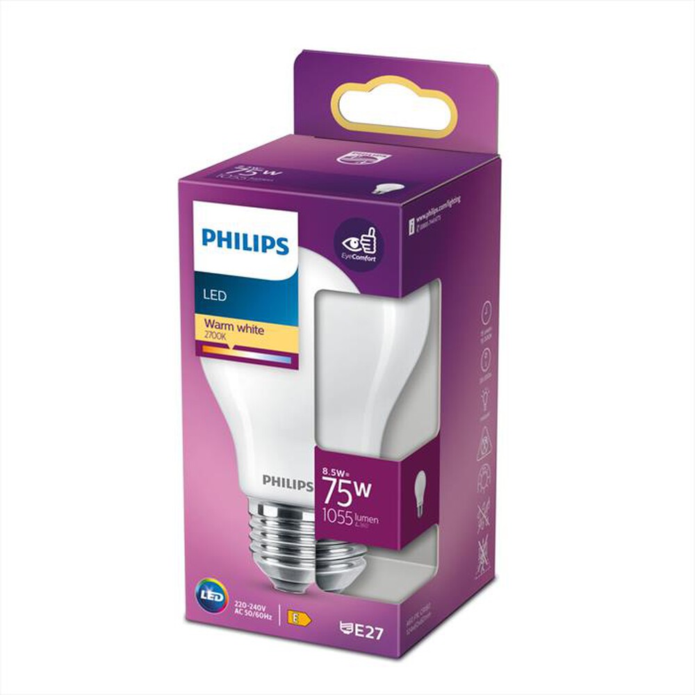 "PHILIPS - LED LAMPADINA 8,5 W 75 W E27 LUCE BIANCA CALDA"