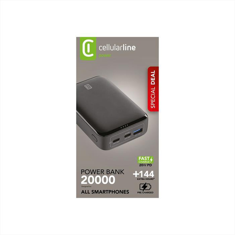 Immagine del prodotto CELLULARLINE - POWER BANK ESSENCE PROMO 20.000mAh PD fino a 20W-Nero