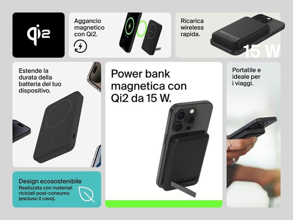 Immagine del prodotto BELKIN - Power bank per ricarica wireless veloce 2.0-Nero
