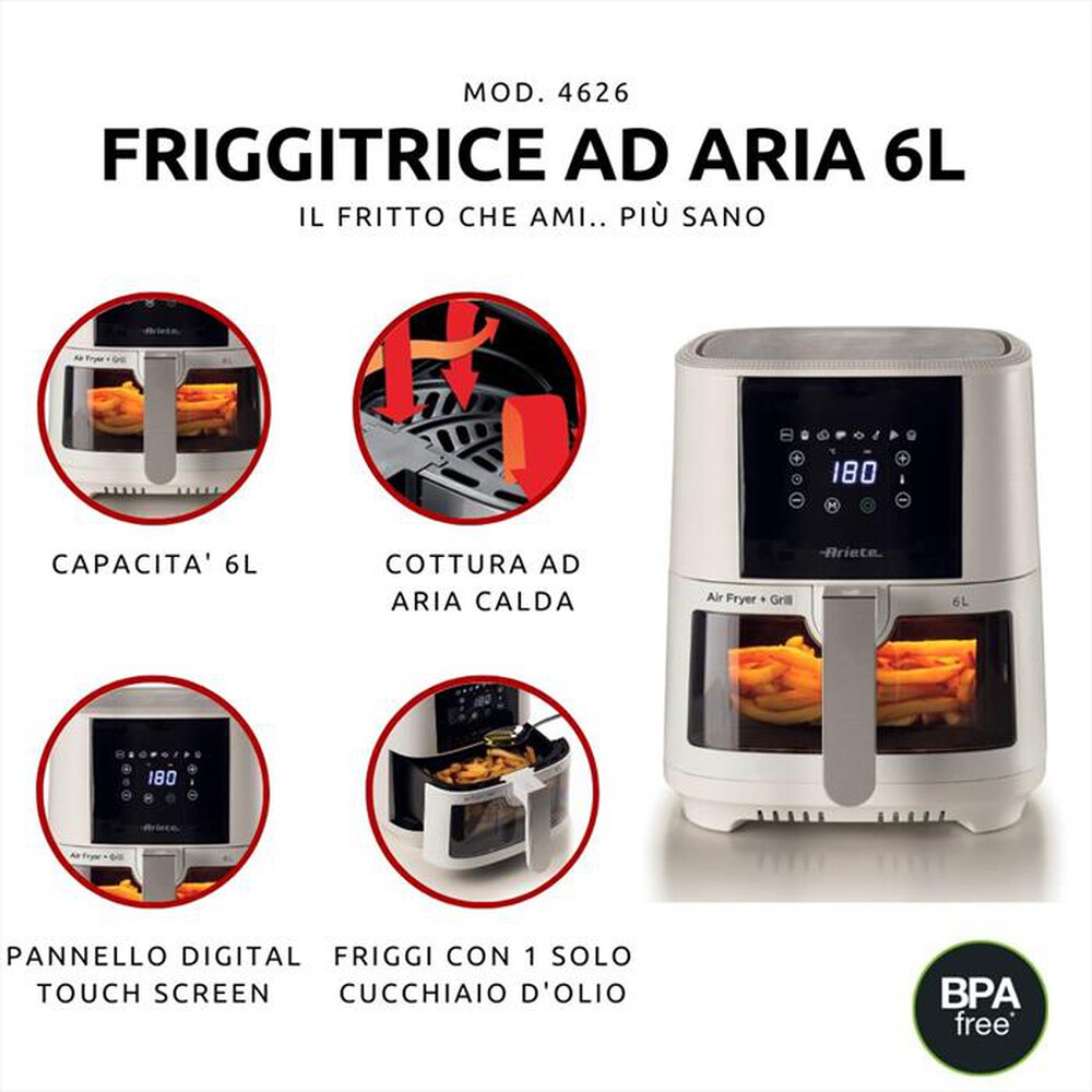 Immagine del prodotto ARIETE - Friggitrice ad aria 4626 bianco-Bianco