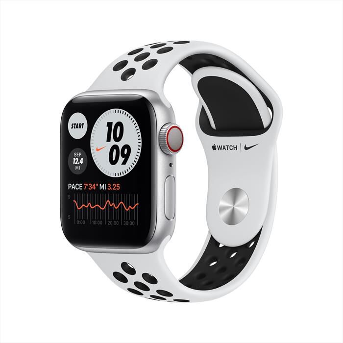 APPLE - Apple Watch Nike Series 6 GPS+Cell 40mm All Silver - Sport Pure  Platinum/Black | Euronics