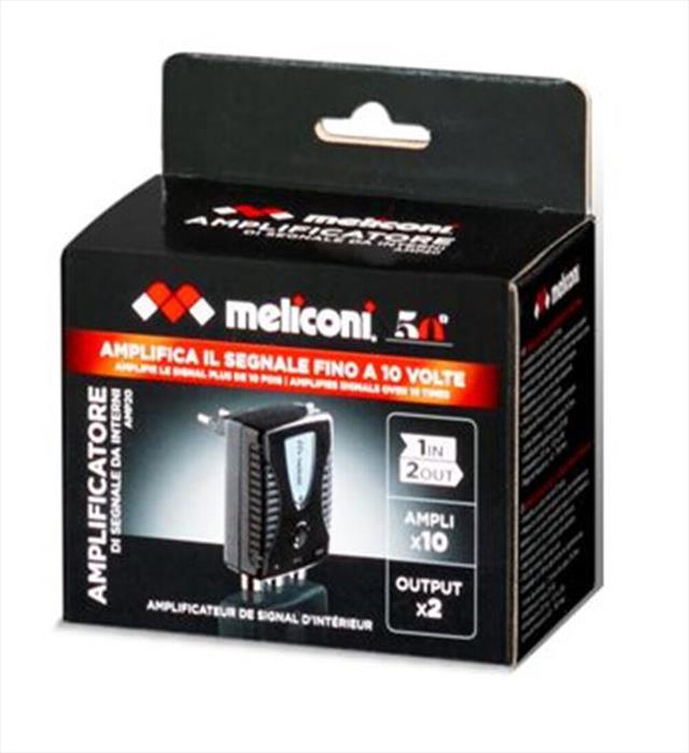 "MELICONI - AMP-20 - Amplificatore d'antenna digitale xInterni-Nero"