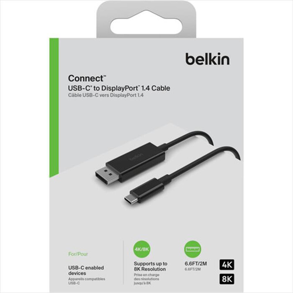 Immagine del prodotto BELKIN - CAVO DA USB-C A DISPLAYPORT 1.4 2M-nero