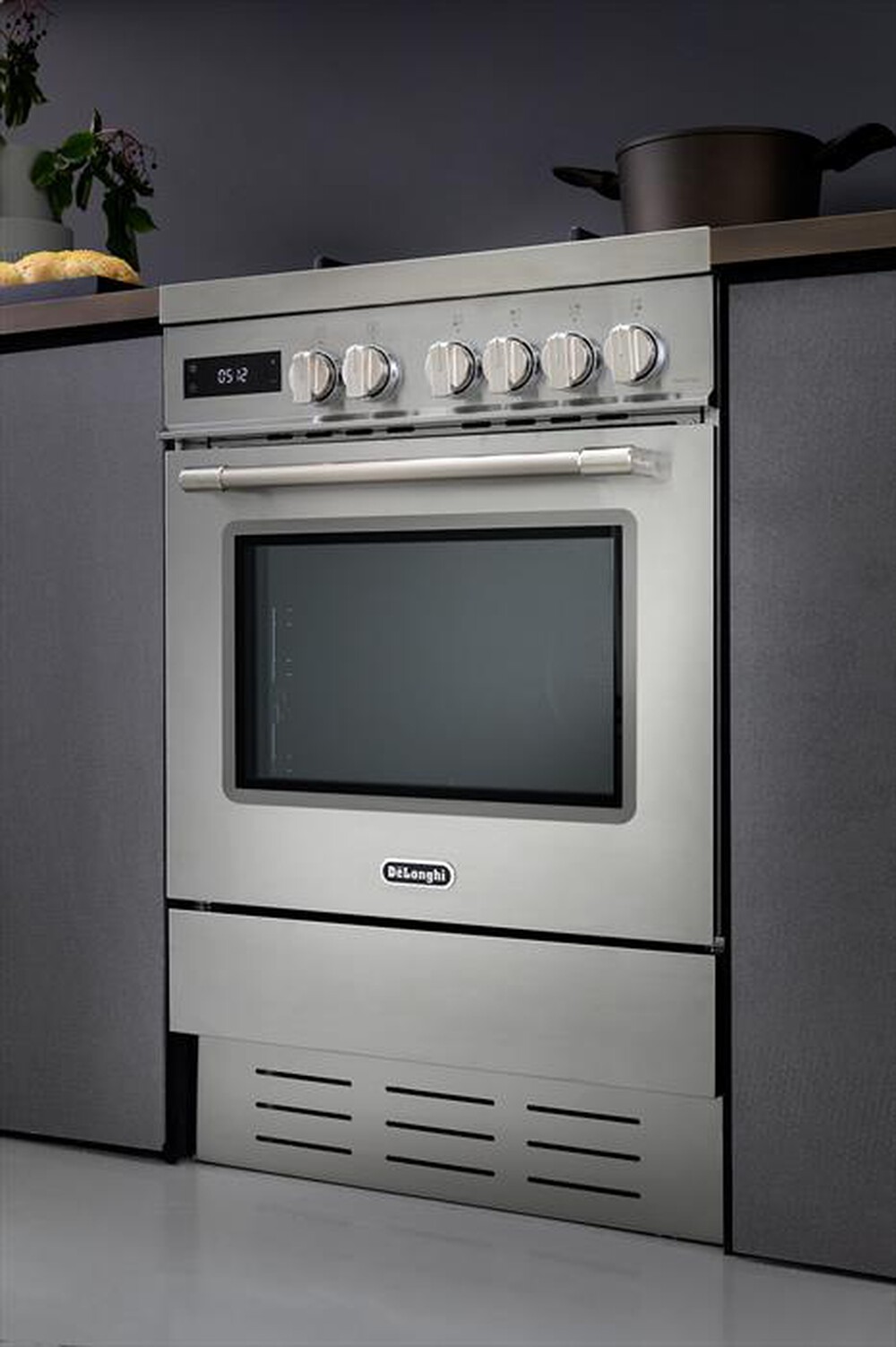 "DE LONGHI - Cucina a gas PRO 66 MX P Classe A-inox"