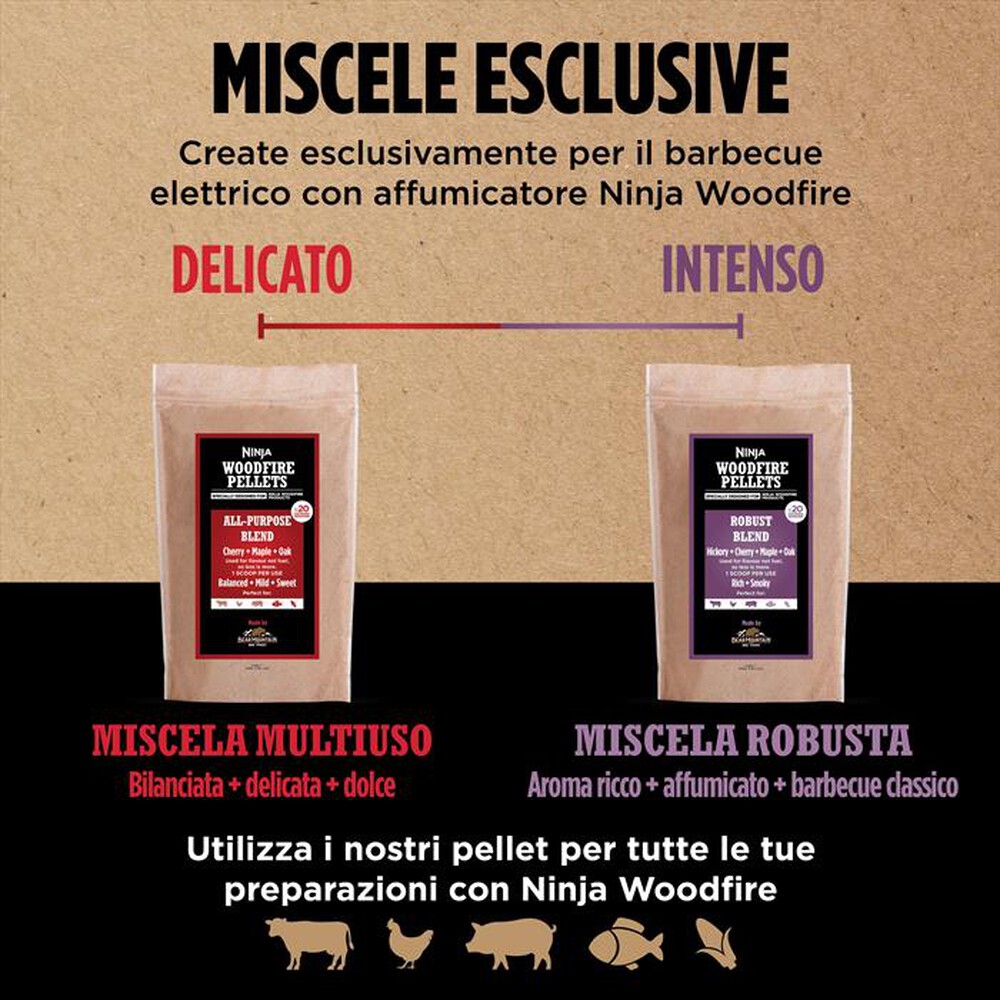 "NINJA - Pellet Woodfire miscela multiuso 900 gr-LEGNO"