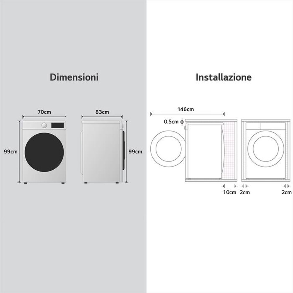 "LG - Lavatrice AI DD F0P3020TSWC XL 20kg Classe B-Bianco"