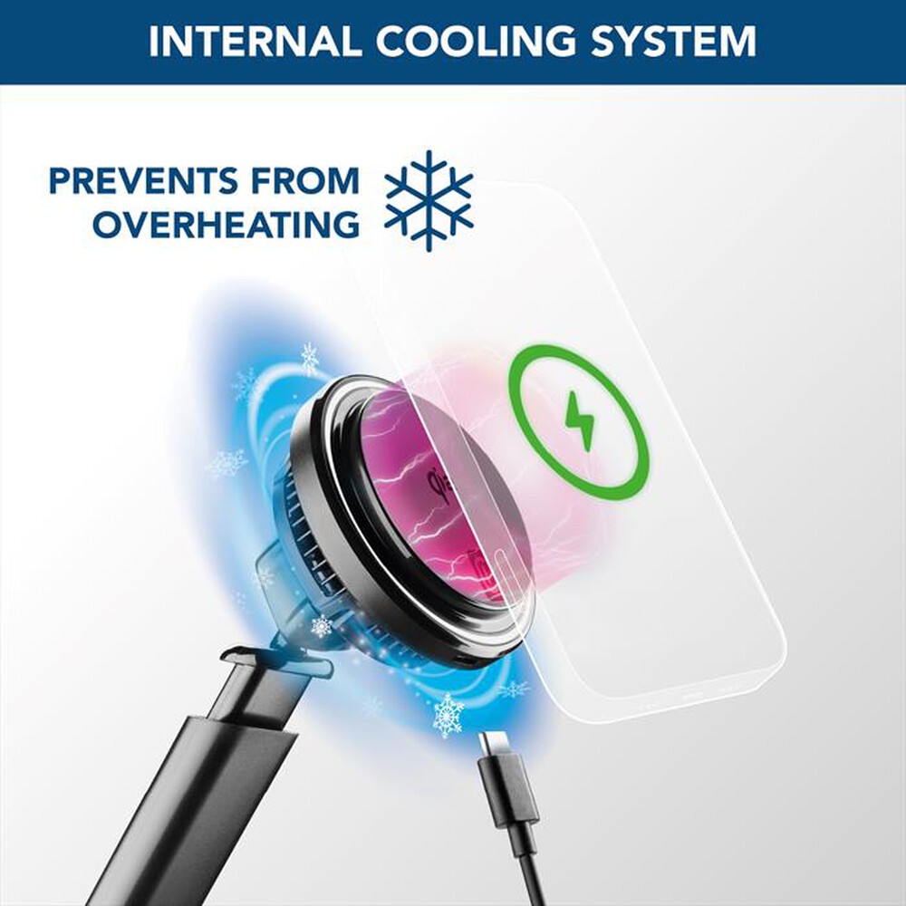Immagine del prodotto CELLULARLINE - Supporto auto magnetico con tecnologia Qi2-Nero