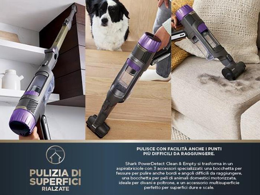 "SHARK - SCOPA ELETTRICA SENZA FILO DETECT PRO MAX AUTOEMPT-Grigio"