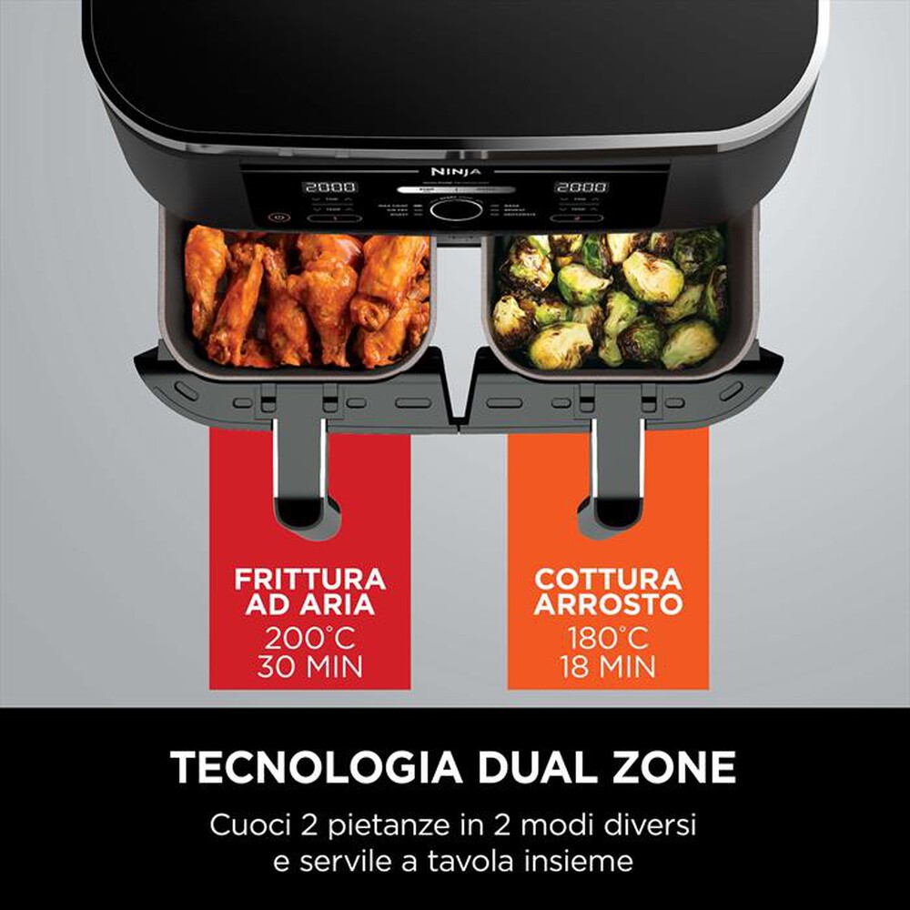 "NINJA - Friggitrice ad aria DUAL ZONE 7,6L AF300EU-nero"