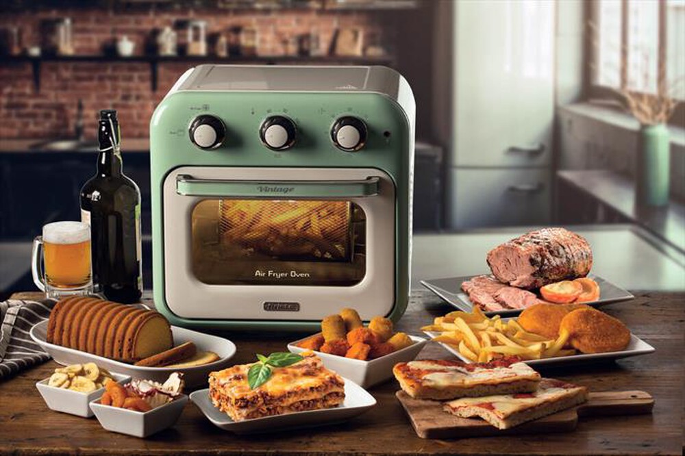 "ARIETE - 4632 VINTAGE FRIGGITRICE AD ARIA E FORNO 16L-Verde"