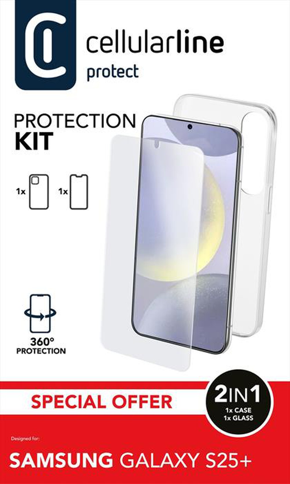 Immagine del prodotto CELLULARLINE - PROTECTION KIT per Galaxy S25+-Trasparente