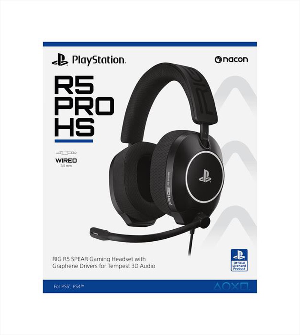 Immagine del prodotto NACON - CUFFIE GAMING RIGR5PROHS PS5/PS4 UFF. PLAYSTATION-Nero