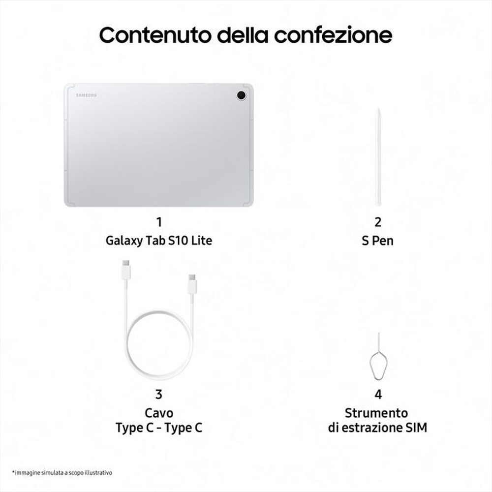 Immagine del prodotto SAMSUNG - GALAXY TAB S10 LITE 6+128GB 5G-Silver
