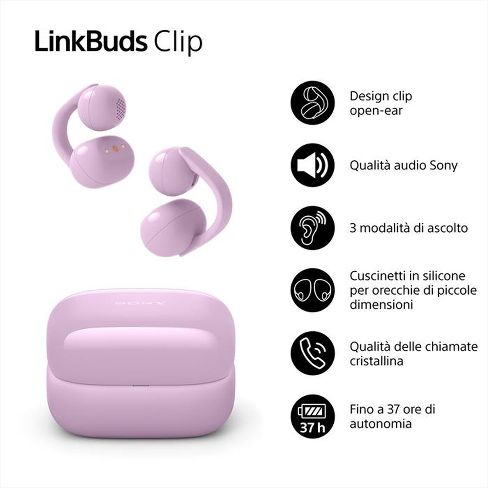 Immagine del prodotto SONY - Auricolari wireless LinkBuds Clip WFLC900V.CE7-Lavender