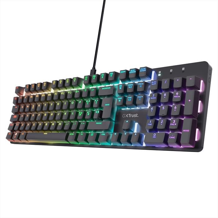 TRUST - GXT871 ZORA MECHANICAL KEYBOARD IT-Black/RGB | Euronics