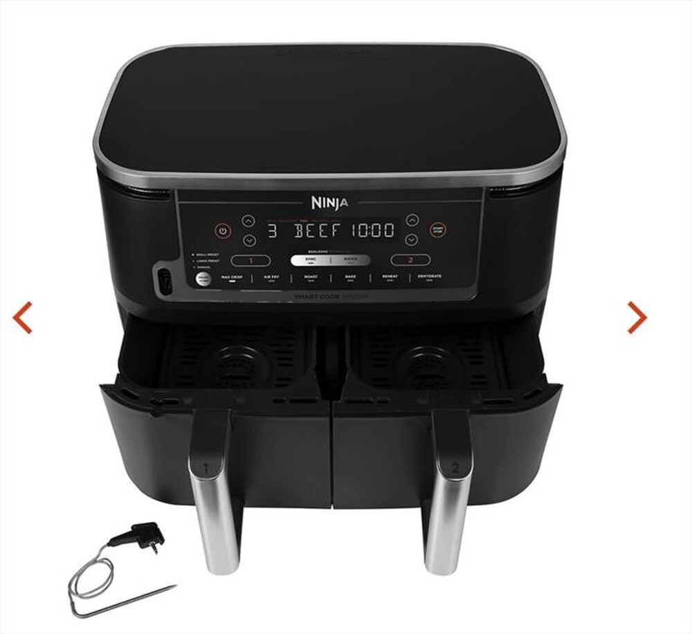 "NINJA - Friggitrice ad aria DUAL ZONE MAXPRO DA 9,5L-nero"
