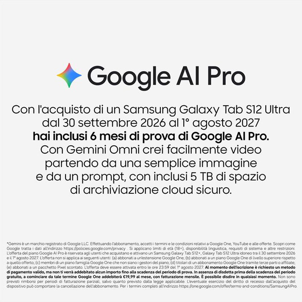 Immagine del prodotto SAMSUNG - GALAXY TAB S12 ULTRA 256GB WI-FI-Gray