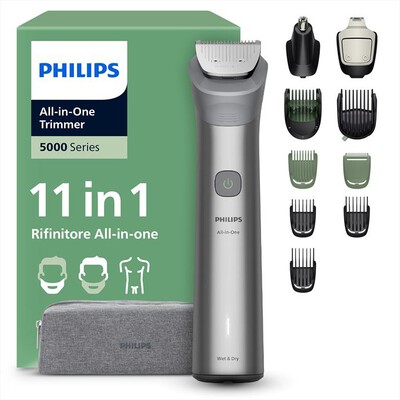 PHILIPS - Rifinitore All-In-One Multigroom S.5000 MG5941/15-grigio chiaro
