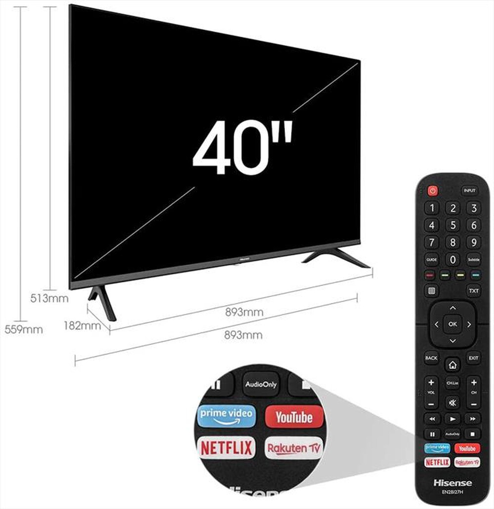 "HISENSE - Smart Tv Full Hd 40\" 40A5660F-Black"