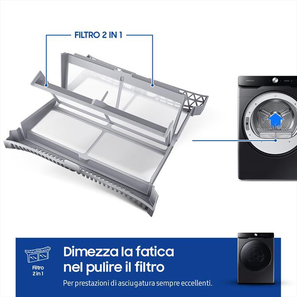 "SAMSUNG - Asciugatrice DV16DG8600BVU3 16KG Classe C-Nero"