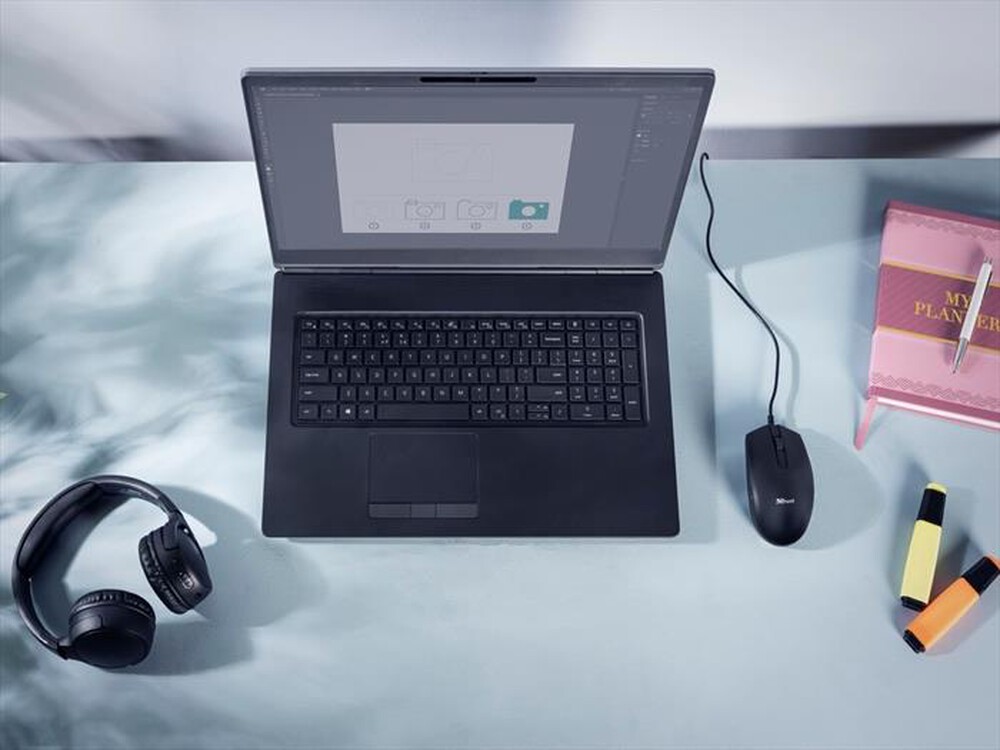"TRUST - BASI WIRED MOUSE-Black"
