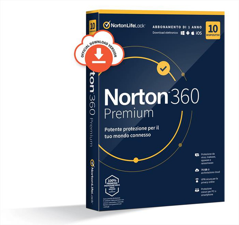 "NORTON - Norton 360 Premium 2021 Antivirus 10 Dispositivi"