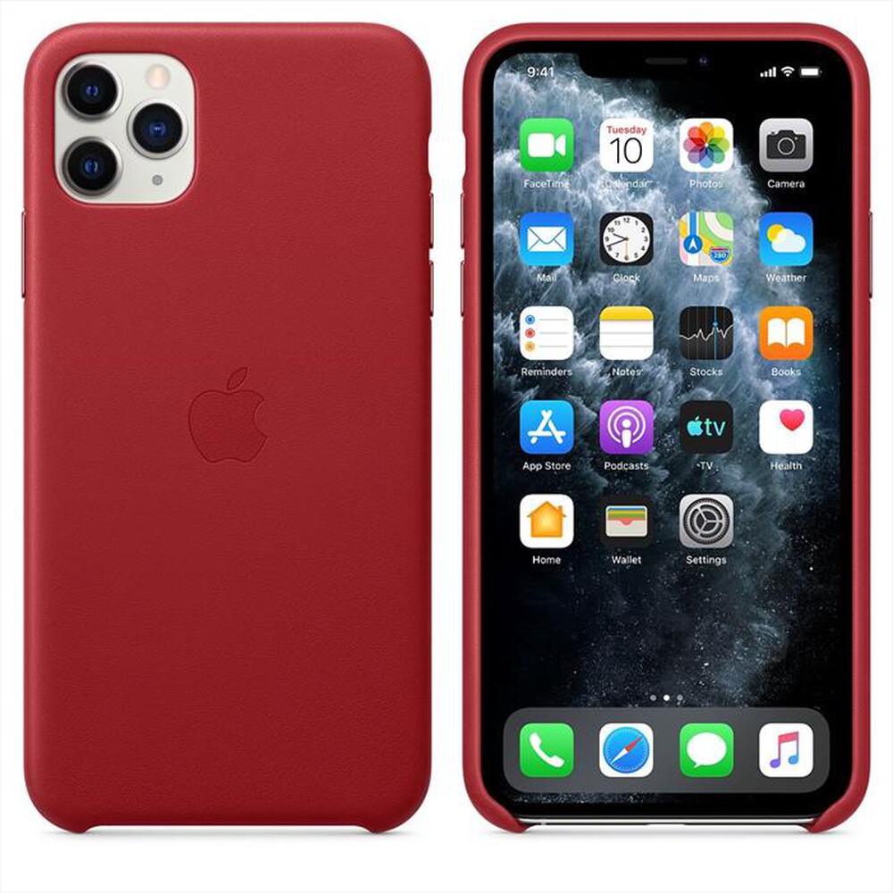 "APPLE - Custodia in pelle per iPhone 11 Pro Max-Rosso"