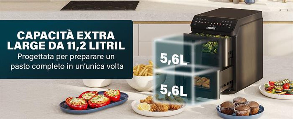 Immagine del prodotto PRINCESS - Friggitrice ad aria DUAL VERTICAL-Nero