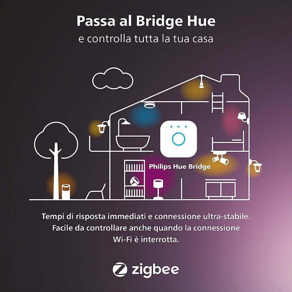 "PHILIPS - HUE WHITE AND COLOR AMBIANCE LAMPADINA E27 9W-Bianco"