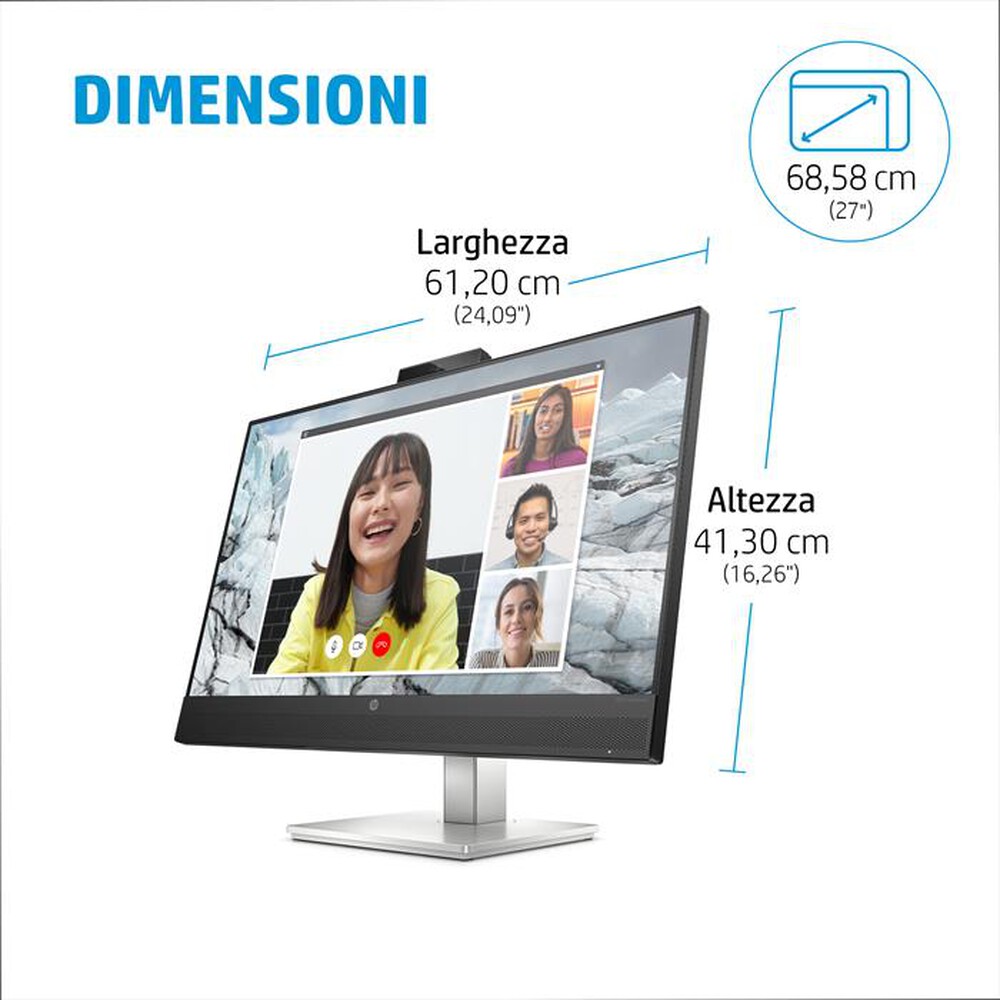 "HP - Monitor 27\" M27 WEBCAM-Silver e Black"