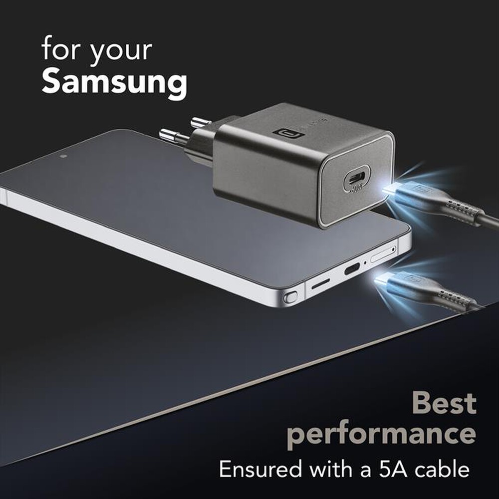 Immagine del prodotto CELLULARLINE - KIT CARICABATTERIE SAMSUNG 60W USB-C-Nero