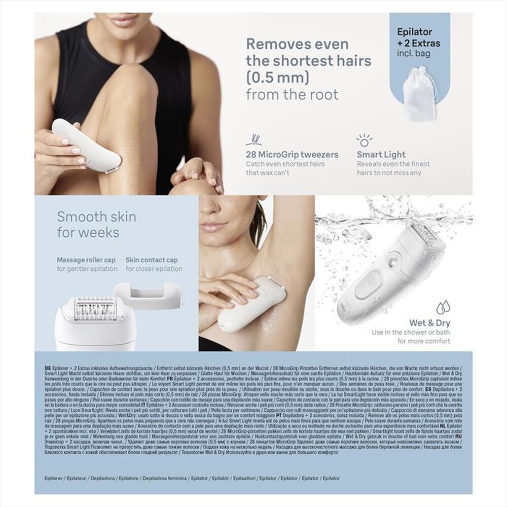 "BRAUN - Epilatore SILK-ÉPIL 5 5-011-BIANCO/GRIGIO"
