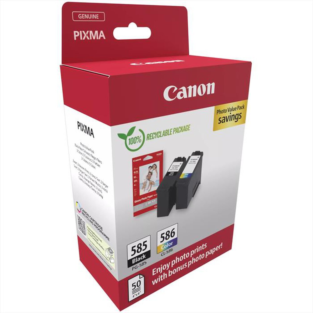 Immagine del prodotto CANON - PG-585/CL-586 + CARTA FOTOGRAFICA GP-501-Black + Color