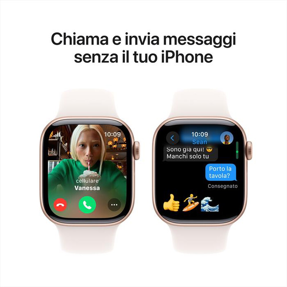 "APPLE - Watch Series 10 GPS + Cellular 42mm Alluminio-Oro Rosa - Sport Band Rosa M/L"