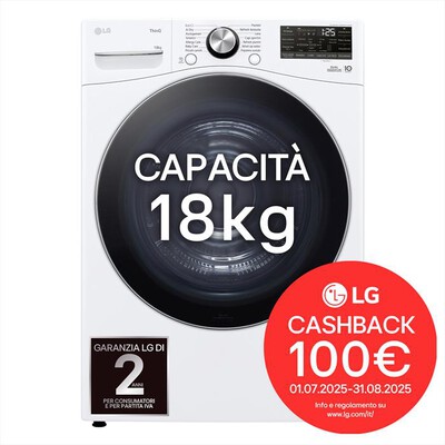 LG - Asciugatrice RH18U8AVCW 18 Kg Classe A+++-Bianca