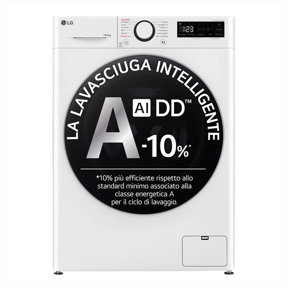 "LG - Lavasciuga D4R5010TSWS 10/6 Kg Classe A-Bianco"