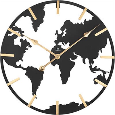 LOWELL - Orologio parete MDF MAPPA SCHELETRATO CM50 21552-NERO