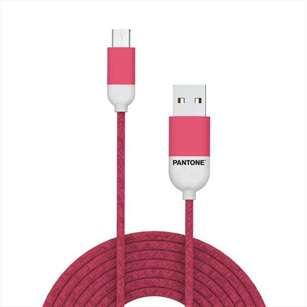 "PANTONE - PT-MC001-5P - MICROUSB CABLE 1 5 MT-ROSA/PLASTICA"