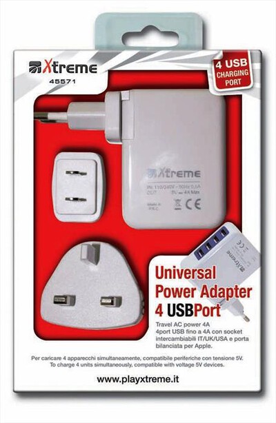 XTREME - 45571 - Alimentatore 4 porte USB - 