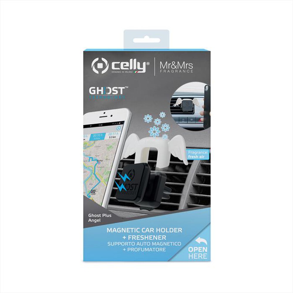 "CELLY - GHOSTPLUSANGEL UNIVERSAL MAGNETIC HOLDER ANGEL-Nero-Bianco/Plastica"