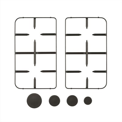 GLEM GAS - 9N60LMAT Kit 2 griglie + coprispartifiamma-Nero mat
